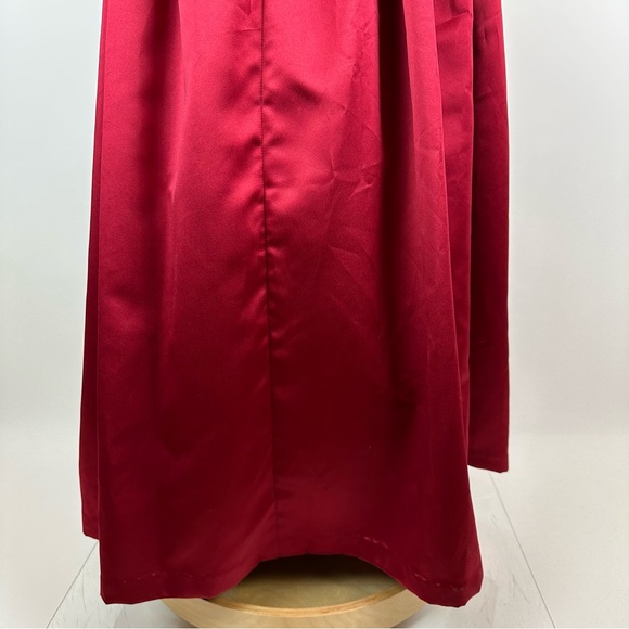 Jessica McClintock x Cache 90’s Vintage Crushed Velvet Satin Skirt Dress Size 10 - Picture 12 of 15